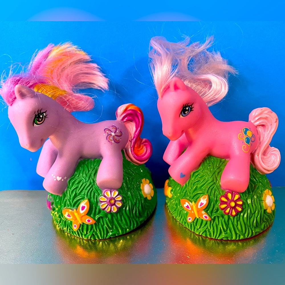 MY LITTLE PONY G3 2003 PINKIE PIE & TWINKLE TWIRL PONY BUBBLE BATH TOPPER